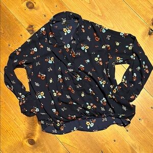 Gibson Navy Floral Blouse